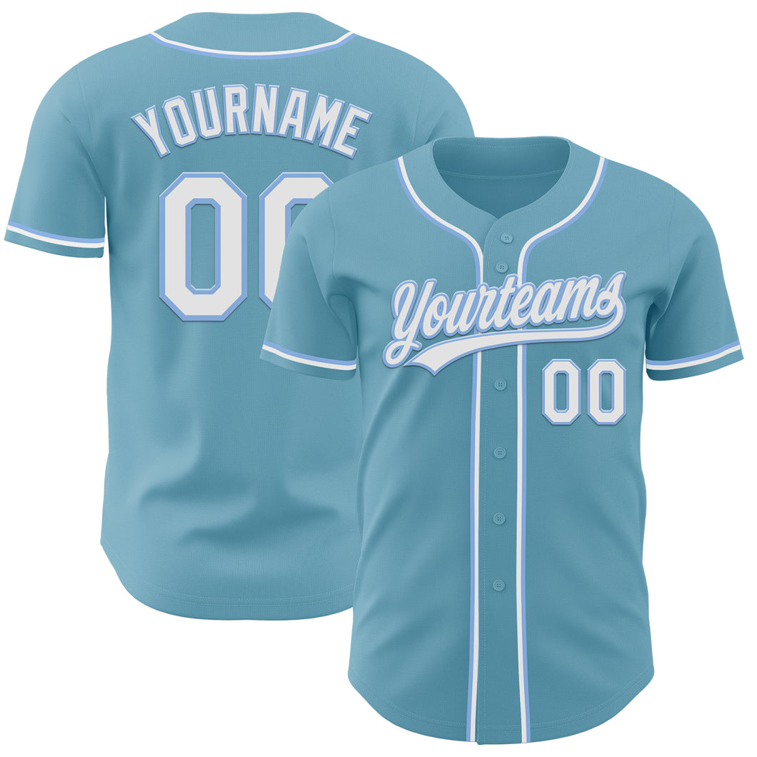 Custom Shadow Blue White-Light Blue Authentic Baseball Jersey