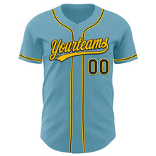 Charger l&#39;image dans la galerie, Custom Shadow Blue Black-Yellow Authentic Baseball Jersey
