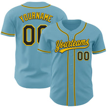 Charger l&#39;image dans la galerie, Custom Shadow Blue Black-Yellow Authentic Baseball Jersey
