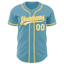 Загрузить изображение в средство просмотра галереи, Custom Shadow Blue White-Yellow Authentic Baseball Jersey
