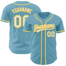 Загрузить изображение в средство просмотра галереи, Custom Shadow Blue White-Yellow Authentic Baseball Jersey
