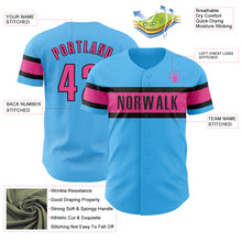 Charger l&#39;image dans la galerie, Custom Sky Blue Pink-Black Authentic Baseball Jersey
