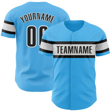 Charger l&#39;image dans la galerie, Custom Sky Blue Black-White Authentic Baseball Jersey
