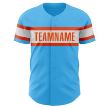 Загрузить изображение в средство просмотра галереи, Custom Sky Blue Orange-White Authentic Baseball Jersey
