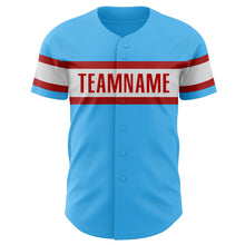 Charger l&#39;image dans la galerie, Custom Sky Blue Red-White Authentic Baseball Jersey
