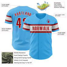 Charger l&#39;image dans la galerie, Custom Sky Blue Red-White Authentic Baseball Jersey
