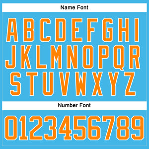 Custom Sky Blue Bay Orange-White Hockey Lace Neck Jersey