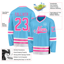 Загрузить изображение в средство просмотра галереи, Custom Sky Blue Pink-White Hockey Jersey
