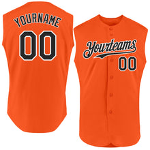 Load image into Gallery viewer, Custom Orange Black-White Authentic Sleeveless Baseball Jersey
