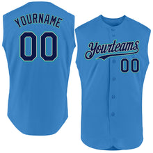 Load image into Gallery viewer, Custom Powder Blue Navy Gray-Teal Authentic Sleeveless Baseball Jersey
