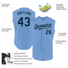 Load image into Gallery viewer, Custom Light Blue Navy Gray-Teal Authentic Sleeveless Baseball Jersey
