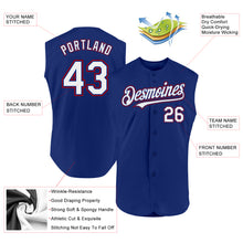 Load image into Gallery viewer, Custom Royal White-Red Authentic Sleeveless Baseball Jersey
