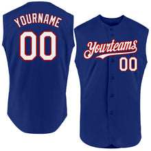 Load image into Gallery viewer, Custom Royal White-Red Authentic Sleeveless Baseball Jersey
