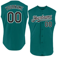 Загрузить изображение в средство просмотра галереи, Custom Teal Black-White Authentic Sleeveless Baseball Jersey
