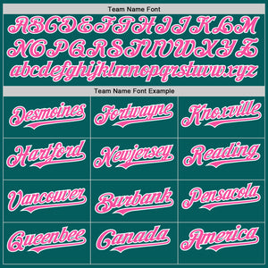 Custom Teal Pink-White Authentic Sleeveless Baseball Jersey