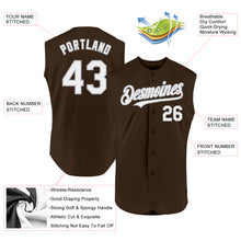 Load image into Gallery viewer, Custom Brown White-Gray Authentic Sleeveless Baseball Jersey
