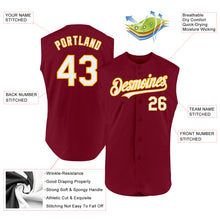 Load image into Gallery viewer, Custom Crimson White-Gold Authentic Sleeveless Baseball Jersey
