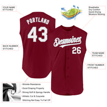 Load image into Gallery viewer, Custom Crimson White-Gray Authentic Sleeveless Baseball Jersey
