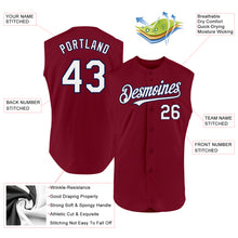 Load image into Gallery viewer, Custom Crimson White-Navy Authentic Sleeveless Baseball Jersey
