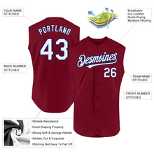 Load image into Gallery viewer, Custom Crimson White-Royal Authentic Sleeveless Baseball Jersey
