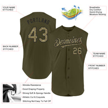 Charger l&#39;image dans la galerie, Custom Olive Camo-Black Authentic Sleeveless Salute To Service Baseball Jersey
