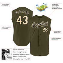 Laden Sie das Bild in den Galerie-Viewer, Custom Olive Cream-Black Authentic Sleeveless Salute To Service Baseball Jersey
