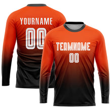 Загрузить изображение в средство просмотра галереи, Custom Orange White-Black Sublimation Fade Fashion Soccer Uniform Jersey
