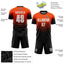 Загрузить изображение в средство просмотра галереи, Custom Orange White-Black Sublimation Fade Fashion Soccer Uniform Jersey
