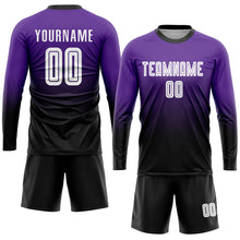 Load image into Gallery viewer, Custom Purple White-Black Sublimation Fade Fashion Soccer Uniform Jersey
