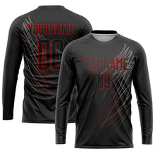 Загрузить изображение в средство просмотра галереи, Custom Black Black-Red Sublimation Soccer Uniform Jersey
