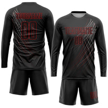 Загрузить изображение в средство просмотра галереи, Custom Black Black-Red Sublimation Soccer Uniform Jersey
