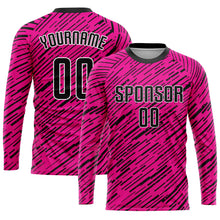 Загрузить изображение в средство просмотра галереи, Custom Pink Black-White Sublimation Soccer Uniform Jersey
