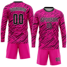 Загрузить изображение в средство просмотра галереи, Custom Pink Black-White Sublimation Soccer Uniform Jersey
