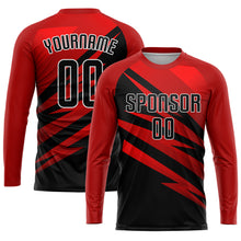 Load image into Gallery viewer, Custom Red Black-White Sublimation Soccer Uniform Jersey
