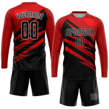 Load image into Gallery viewer, Custom Red Black-White Sublimation Soccer Uniform Jersey
