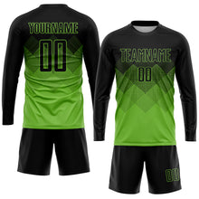 Charger l&#39;image dans la galerie, Custom Neon Green Black Sublimation Soccer Uniform Jersey
