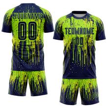 Загрузить изображение в средство просмотра галереи, Custom Neon Green Navy-Neon Yellow Sublimation Soccer Uniform Jersey
