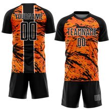 Laden Sie das Bild in den Galerie-Viewer, Custom Bay Orange Black-White Abstract Fluid Sublimation Soccer Uniform Jersey
