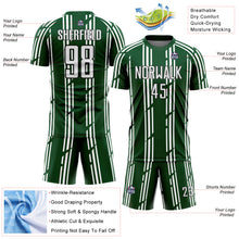 Laden Sie das Bild in den Galerie-Viewer, Custom Green White-Black Pinstripe Sublimation Soccer Uniform Jersey
