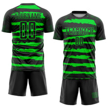 Загрузить изображение в средство просмотра галереи, Custom Black Neon Green Sublimation Soccer Uniform Jersey
