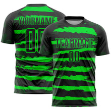 Загрузить изображение в средство просмотра галереи, Custom Black Neon Green Sublimation Soccer Uniform Jersey
