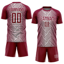 Charger l&#39;image dans la galerie, Custom Maroon White Lines Sublimation Soccer Uniform Jersey
