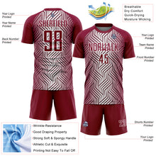 Charger l&#39;image dans la galerie, Custom Maroon White Lines Sublimation Soccer Uniform Jersey
