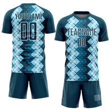 Charger l&#39;image dans la galerie, Custom US Navy Blue White Geometric Shapes Sublimation Soccer Uniform Jersey
