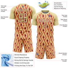 Load image into Gallery viewer, Custom Sand Crimson Geometric Shapes Sublimation Soccer Uniform Jersey
