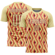 Load image into Gallery viewer, Custom Sand Crimson Geometric Shapes Sublimation Soccer Uniform Jersey
