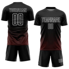 Charger l&#39;image dans la galerie, Custom Black Red-White Geometric Lines Sublimation Soccer Uniform Jersey
