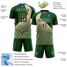 Загрузить изображение в средство просмотра галереи, Custom Green Cream Lines Sublimation Soccer Uniform Jersey
