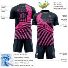 Загрузить изображение в средство просмотра галереи, Custom Navy Pink Lines Sublimation Soccer Uniform Jersey
