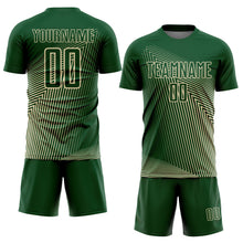 Загрузить изображение в средство просмотра галереи, Custom Green Cream Lines Sublimation Soccer Uniform Jersey
